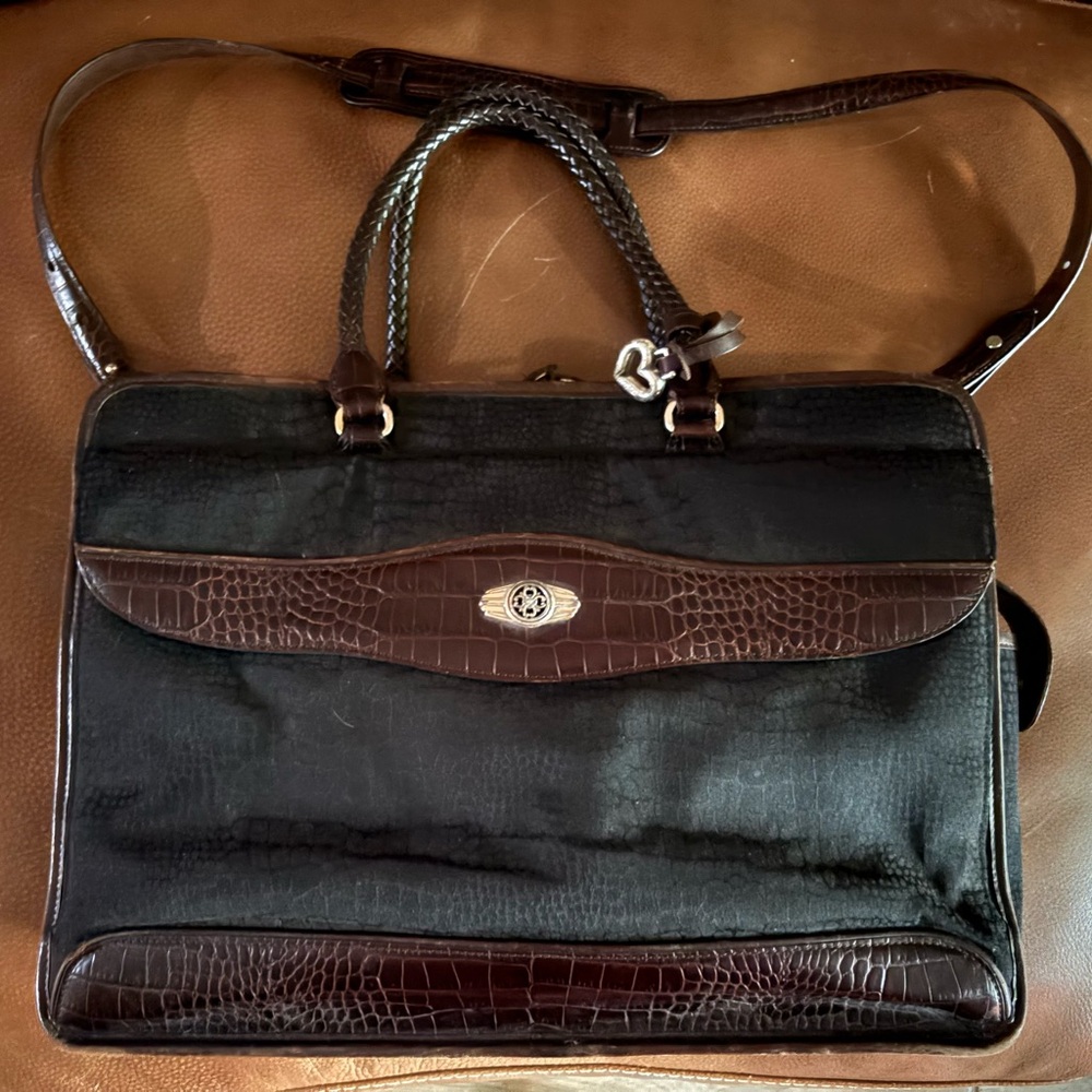 Elegant Brighton Black and Brown Laptop Bag